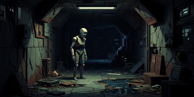 Signalis Game Review Feature Image Showing Atmospheric Low-poly Pixel Artwork